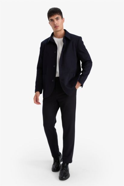 Tailored Fit Straight Leg Trousers