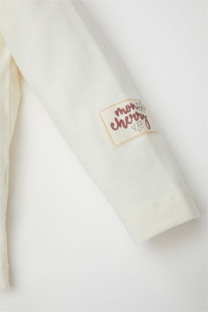 T-Shirt À Manches Longues à motifs de Fleur Col Rond pour BéBé Fille