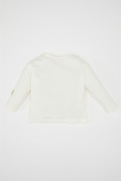 T-Shirt À Manches Longues à motifs de Fleur Col Rond pour BéBé Fille