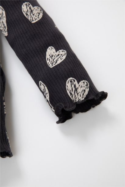 T-Shirt à Manches Longues à motif de Coeur pour BéBé Fille