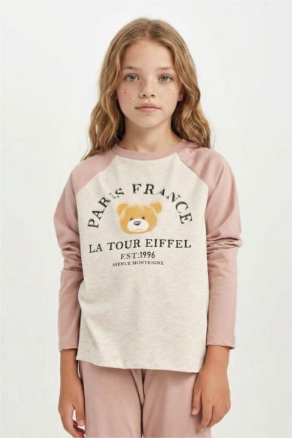 Girl Printed Long Sleeve 2 Piece Pajama Set