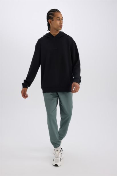 Sporcu Jogger Eşofman Altı Standart Fit Basic Düz Cepli Beli Paçası Lastikli