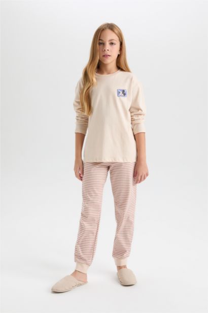 طقم بيجاما بناتي بيج قصة عادية من ديزني ميكي وميني - قطعتين