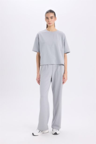 Wide Leg Eşofman Altı Beli Lastikli Cepli Basıc