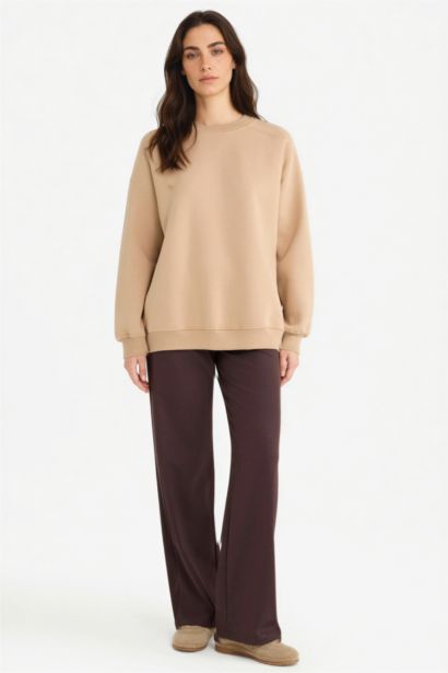 Straight Fit Wide Leg Basic Sweatpants