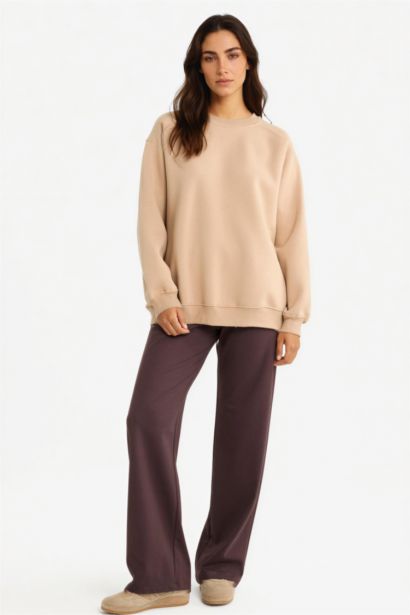 Straight Fit Wide Leg Basic Sweatpants