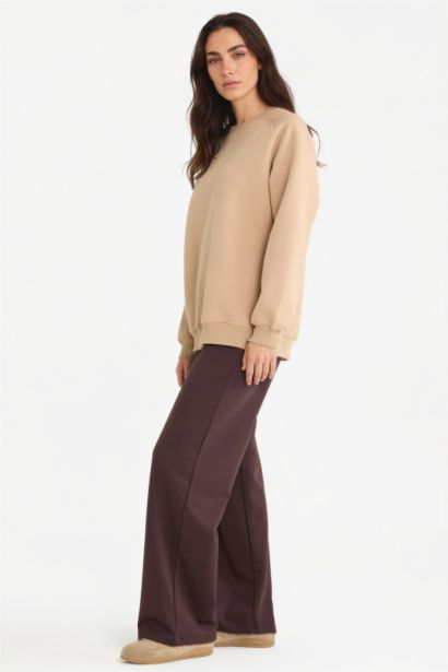 Straight Fit Wide Leg Basic Sweatpants