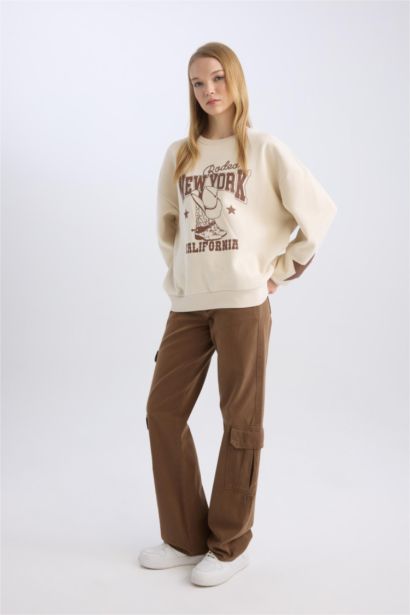 بنطلون كارجو جبردين بخصر عادي