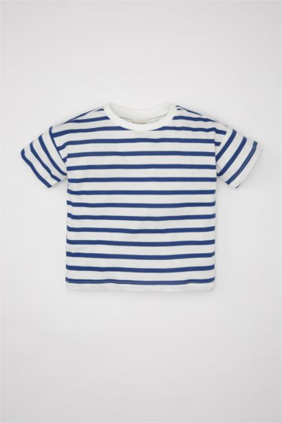 Baby Girl Standard Fit Striped Short Sleeve T-Shirt