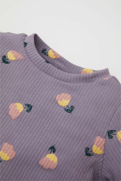 Baby Girl Floral Ribbed Camisole T-Shirt