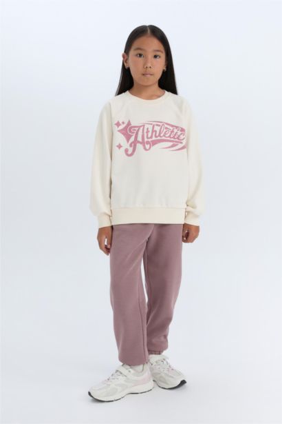 Pantalon Jogging épais à coupe standard et taille élastique pour Fille