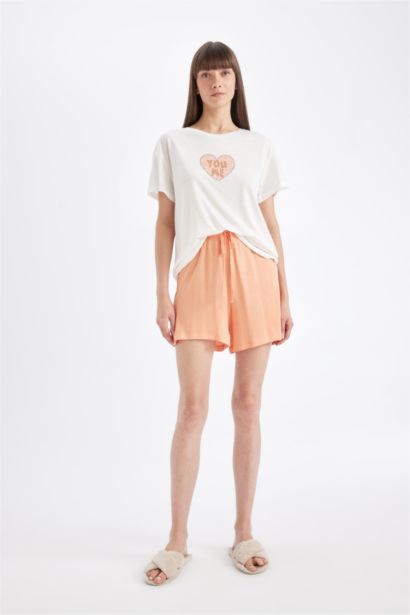 طقم قصة عادية بأكمام قصيرة من قطعتين