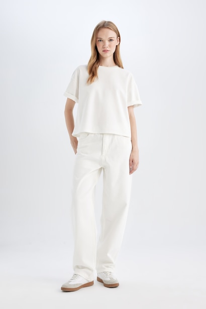 High Waist Baggy Fit Trousers