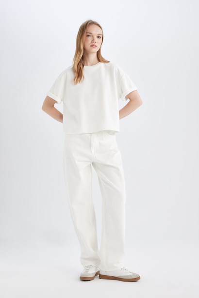 High Waist Baggy Fit Trousers