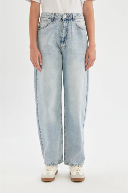 Balloon Fit Baggy High Waist Long Jeans