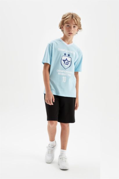 Boy Printed Short Sleeve T-Shirt Shorts 2 Piece Set