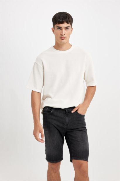 Regular Fit Jean Bermuda Shorts