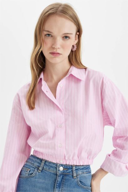 Oversize Striped Poplin Shirt
