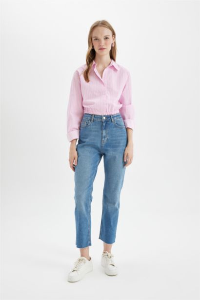 Oversize Striped Poplin Shirt