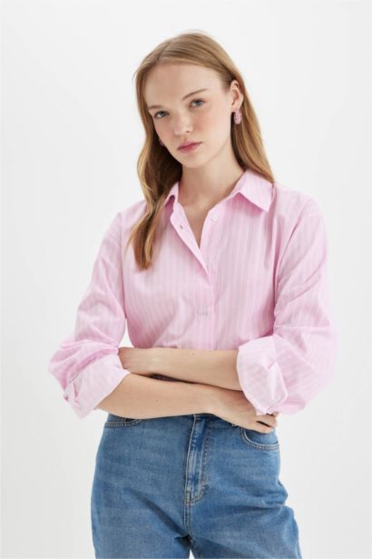 Oversize Striped Poplin Shirt
