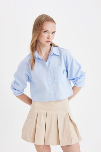 Oversize Fit Oxford Long Sleeve Shirt
