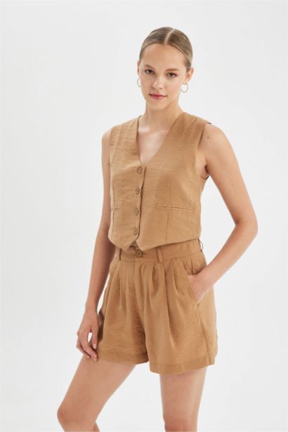 Regular Fit V-Neck Modal Blazer Vest