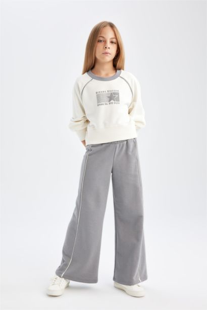 Girl Printed Sweatshirt Sweatpants 2 Piece Set