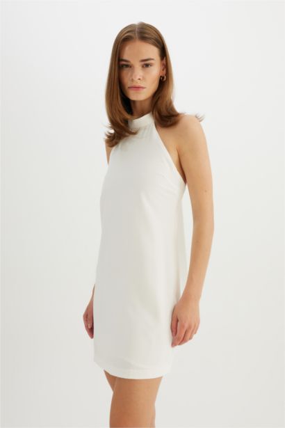 Krep Mini Elbise