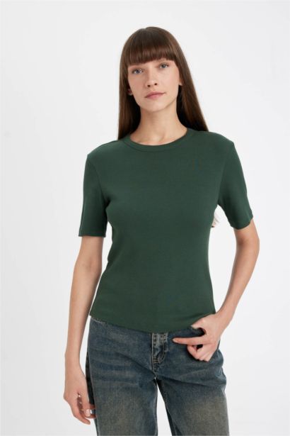 T-shirt col rond à manches courtes