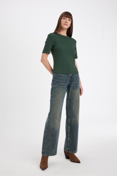 T-shirt col rond à manches courtes