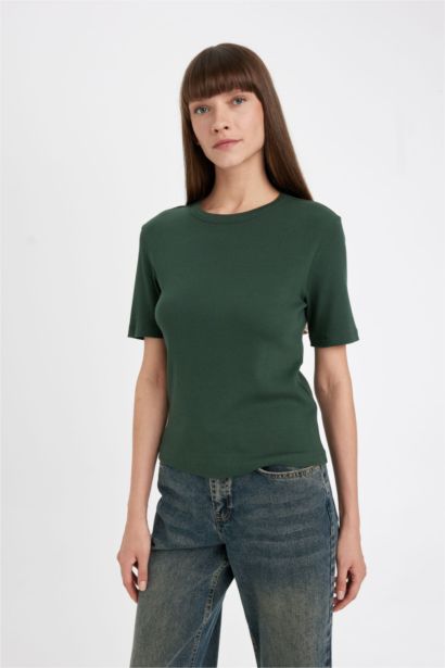 T-shirt col rond à manches courtes