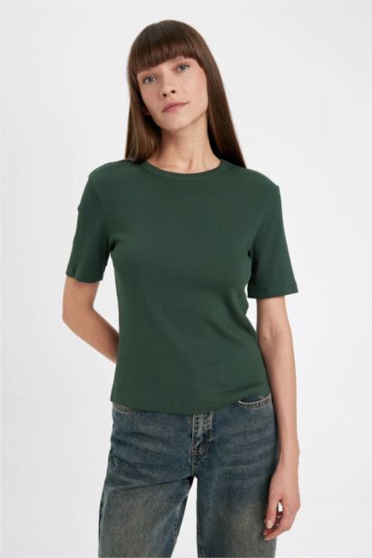 T-shirt col rond à manches courtes