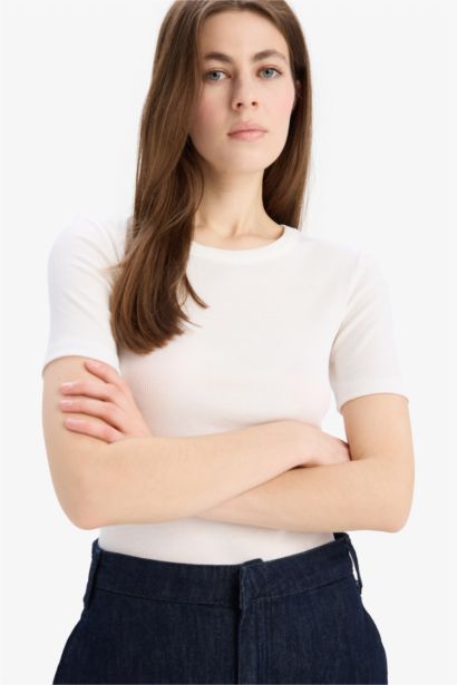 Slim Fit Ribbed Camisole Basic T-Shirt