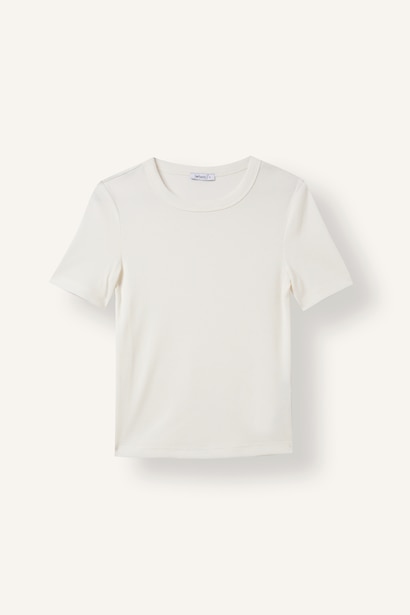 Slim Fit Crew Neck Basic Ribbed Camisole T-Shirt