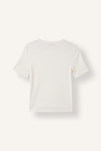 Slim Fit Crew Neck Basic Ribbed Camisole T-Shirt