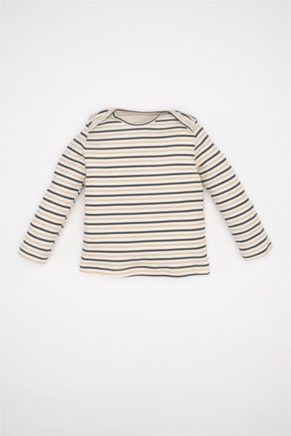 Ensemble de Salopette en Jean à motif Zèbre et T-shirt rayé à manches longues pour BéBé Garçon