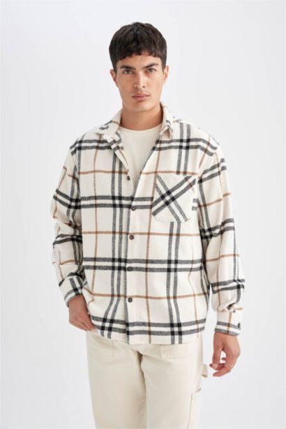 Regular Fit Plaid Lumberjack Flannel Long Sleeve Shirt