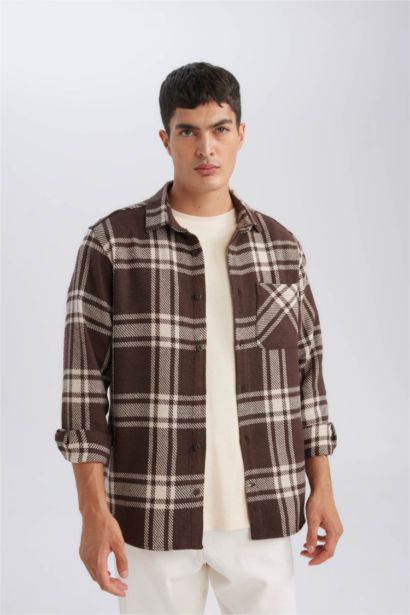Regular Fit Plaid Lumberjack Flannel Long Sleeve Shirt