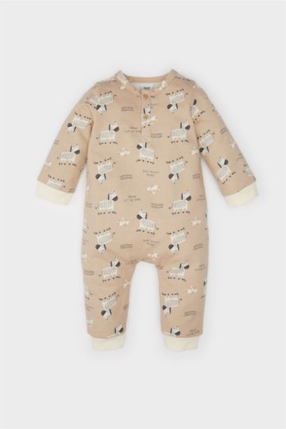 Baby Boy Newborn Zebra Patterned Jumpsuit