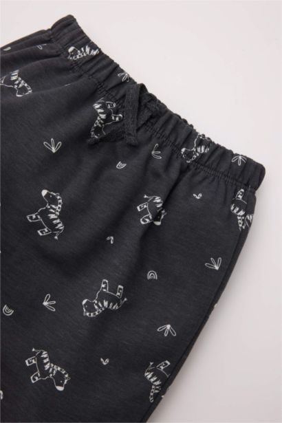 Zebra Desenli Beli Lastikli Eşofman Altı Erkek Bebek