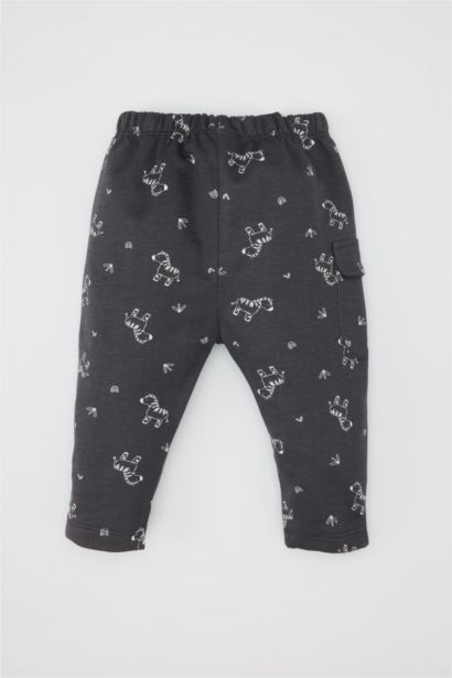 Zebra Desenli Beli Lastikli Eşofman Altı Erkek Bebek