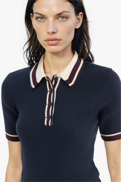 Regular Fit Polo Collar Ribana Pullover