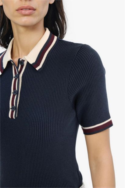 Regular Fit Polo Collar Ribana Pullover