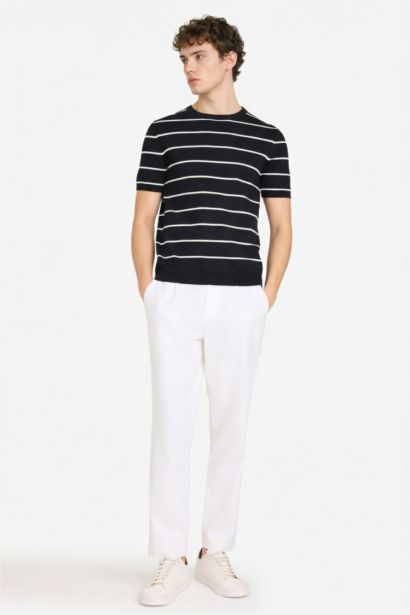 Pantalon Coton Coupe Régulière Ourlet régulier