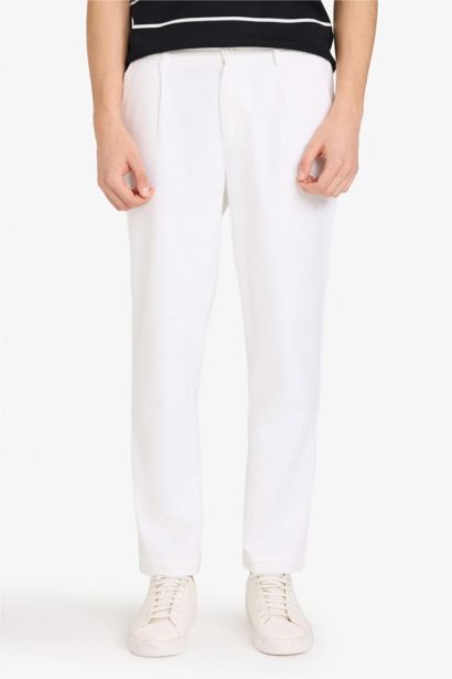 Pantalon Coton Coupe Régulière Ourlet régulier