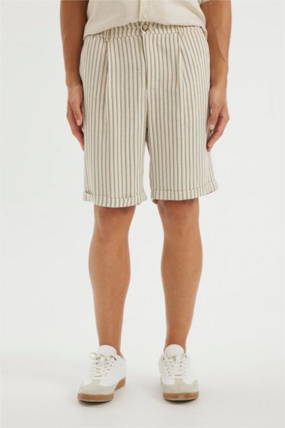 Linen Blend Bermuda Shorts