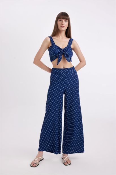 Wide Leg Polka Dot Trousers