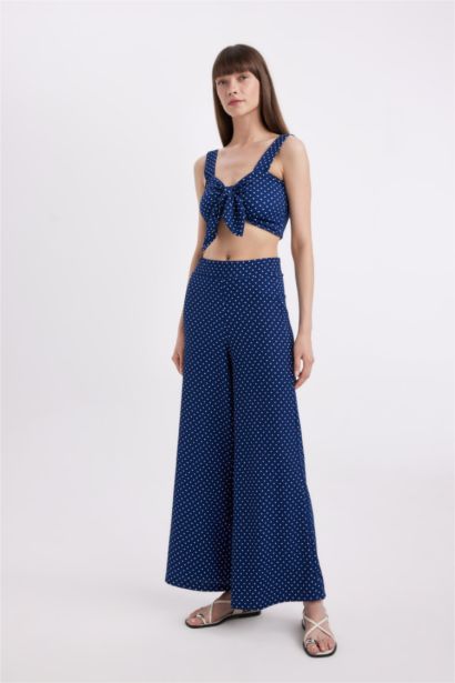 Wide Leg Polka Dot Trousers