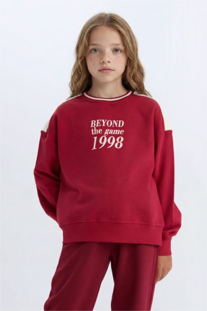 Sweat-shirt imprimé Coupe décontractée à Col rond pour Fille