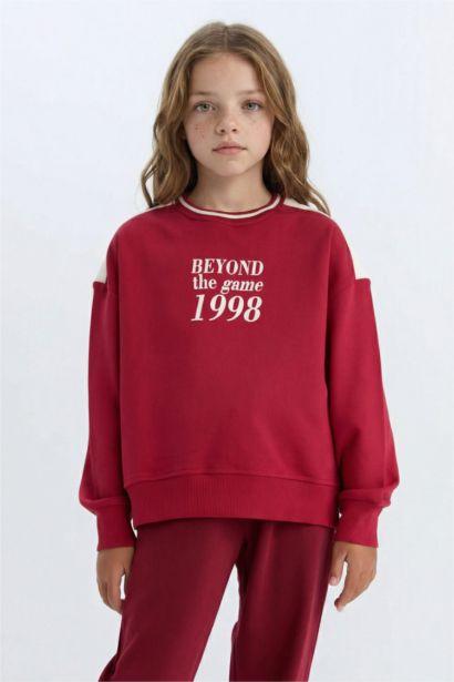 Sweat-shirt imprimé Coupe décontractée à Col rond pour Fille